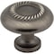 Elements 1-1/4" Diameter Brushed Pewter Rope Detailed Cypress Cabinet Mushroom Knob Z118-BNBDL - alternate 1